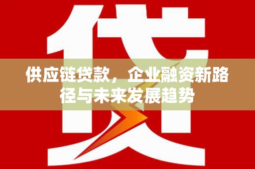 工布江达供应链贷款，企业融资新路径与未来发展趋势