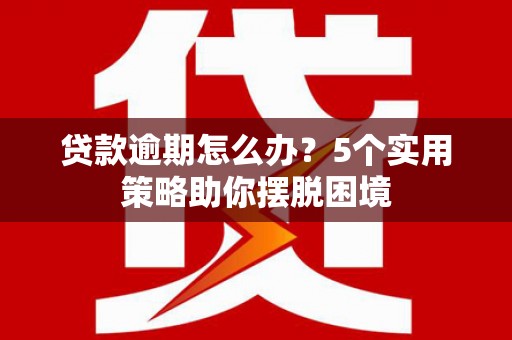工布江达贷款逾期怎么办？5个实用策略助你摆脱困境
