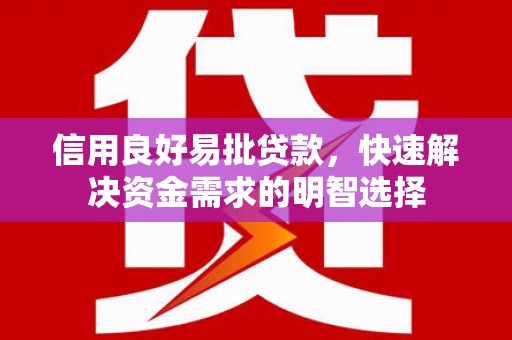 工布江达信用良好易批贷款，快速解决资金需求的明智选择