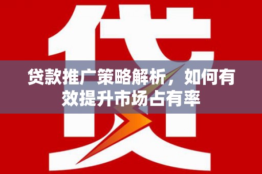 工布江达贷款推广策略解析，如何有效提升市场占有率