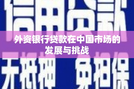工布江达外资银行贷款在中国市场的发展与挑战