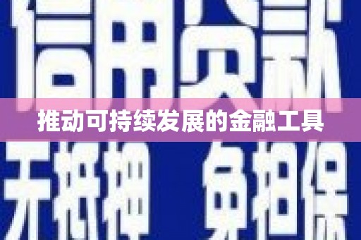 工布江达推动可持续发展的金融工具
